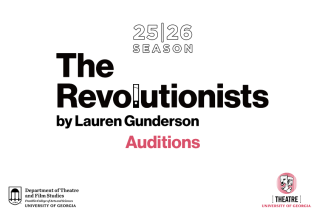 Text type that says "The Revolutionists" by Lauren Gunderson
