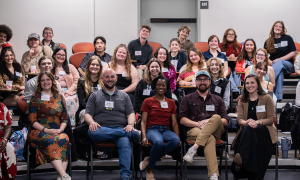A group of theatre and film students with guests