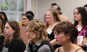 students look along as panel occurs
